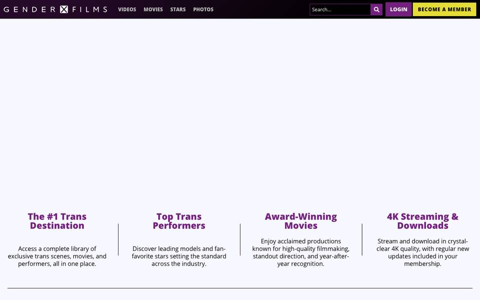 GenderX Films homepage (blurred)